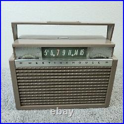 Westinghouse Portable Tube Radio H-521P4 AM Vintage 1950's MCM Beige Working