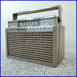 Westinghouse Portable Tube Radio H-521P4 AM Vintage 1950's MCM Beige Working