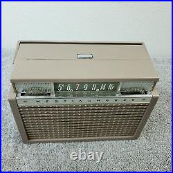 Westinghouse Portable Tube Radio H-521P4 AM Vintage 1950's MCM Beige Working