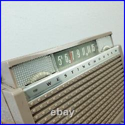 Westinghouse Portable Tube Radio H-521P4 AM Vintage 1950's MCM Beige Working