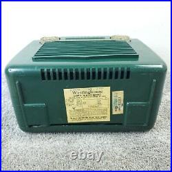 Westinghouse Tube Radio H-309P5 AM Portable Vintage 1950's MCM Green Works