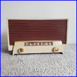 Westinghouse Tube Radio H-536T6 White Maroon Red Vintage Works