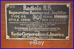 Westinghouse Vintage Radiola RS Regenerative Receiver with an Audio Output Stage