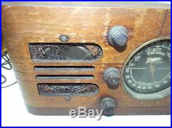 Working Vintage 1937 Zenith Tube Radio Model 6D219 Foreign Broadcast, U. S. A