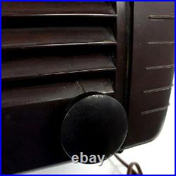 Working Vintage Tube Radio RCA Victor 65X1 AM 1940's Bakelite Cracked Case
