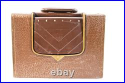Working Vintage Zenith Tube Radio Z909 Brown Leatherette Case Illuminated Dial