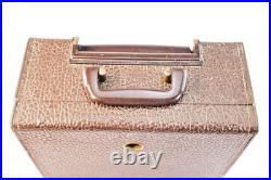 Working Vintage Zenith Tube Radio Z909 Brown Leatherette Case Illuminated Dial