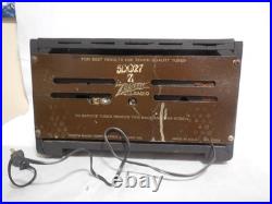 Zenith 5D027Z Consol-Tone Tube Radio 1946 Working Dial Vintage AM Nice