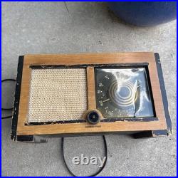 Zenith 5D027 Consol-Tone Tube Radio 1946 Crackled Dial Vintage AM For Repair