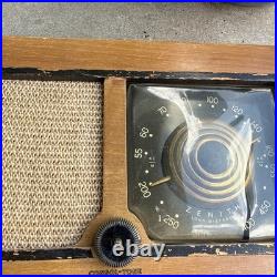 Zenith 5D027 Consol-Tone Tube Radio 1946 Crackled Dial Vintage AM For Repair