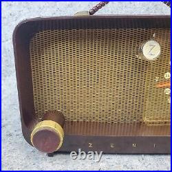 Zenith 5D811 Tube Radio Brown Bakelite AM Portable Vintage 1950's MCM Working