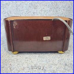 Zenith 5D811 Tube Radio Brown Bakelite AM Portable Vintage 1950's MCM Working