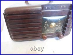 Zenith 6-D-621 Antique Deco Am Tube Radio Works Beautiful Bakelite