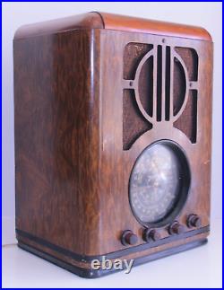Zenith 6-S-229 Black Dial Tombstone Vintage Tube Radio Powers On, 1938 Antique Zenith 6-S-229 Black Dial Tombstone Vintage Tube Radio Powers On, 1938 Antique