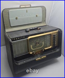Zenith H500 Trans-Oceanic Tube Radio 5H40 Shortwave AM 1951 Vintage withManual