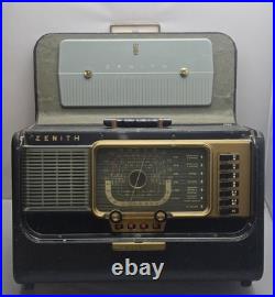Zenith H500 Trans-Oceanic Tube Radio 5H40 Shortwave AM 1951 Vintage withManual