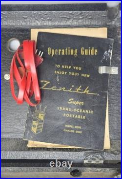 Zenith H500 Trans-Oceanic Tube Radio 5H40 Shortwave AM 1951 Vintage withManual