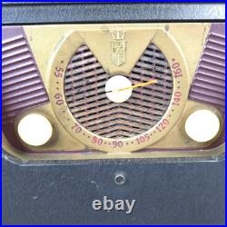 Zenith H503Y Portable Tube Radio AM Vintage Made In USA Black Leatherette Works