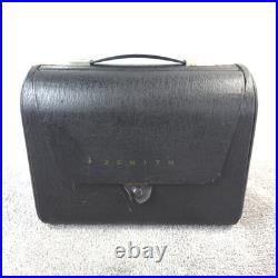 Zenith H503Y Portable Tube Radio AM Vintage Made In USA Black Leatherette Works
