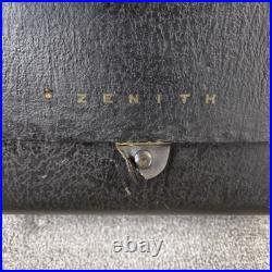 Zenith H503Y Portable Tube Radio AM Vintage Made In USA Black Leatherette Works
