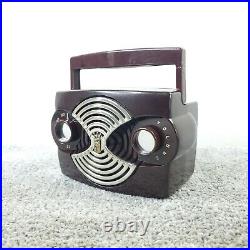 Zenith K412 Tube Radio MINI Portable AM Bakelite OWL RARE K412R Vintage Works