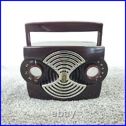 Zenith K412 Tube Radio MINI Portable AM Bakelite OWL RARE K412R Vintage Works