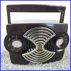 Zenith K412 Tube Radio MINI Portable AM Bakelite OWL RARE K412R Vintage Works