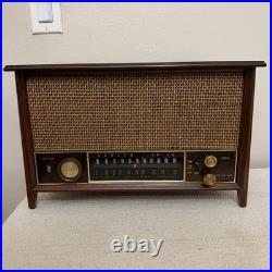 Zenith K731 AM FM Tube Radio Wood Tabletop MCM Vintage USA Tested Works