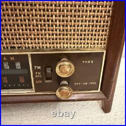 Zenith K731 AM FM Tube Radio Wood Tabletop MCM Vintage USA Tested Works