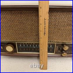 Zenith K731 AM FM Tube Radio Wood Tabletop MCM Vintage USA Tested Works