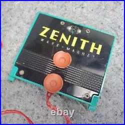 Zenith L505 Portable Tube Radio AM Wavemagnet Vintage MCM Green Not Working