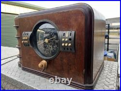 Zenith Model 7S323 Vintage Wood Table Top Tube Radio Classic Art DecoNeeds work