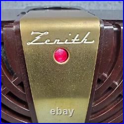 Zenith Portable Tube Radio 6D015 Consoltone AM Vintage MCM Bakelite Working