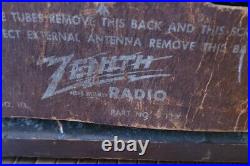Zenith Radio 6d030 Vintage 1940's Rare Working