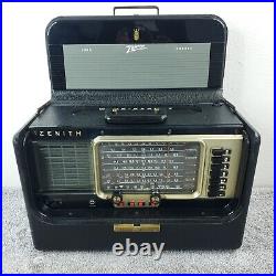 Zenith TransOceanic R600 Portable Tube Radio 1955 Wavemagnet Vintage Works