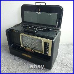 Zenith TransOceanic R600 Portable Tube Radio 1955 Wavemagnet Vintage Works