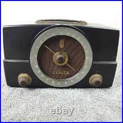 Zenith Tube Radio H725Z1 AM/FM Portable MCM Bakelite H725 Vintage Recapped Works