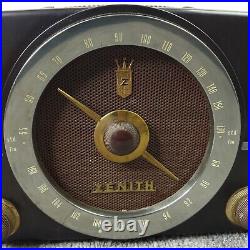 Zenith Tube Radio H725Z1 AM/FM Portable MCM Bakelite H725 Vintage Recapped Works