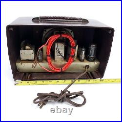 Zenith Tube Radio Model H615 AM Portable Red MCM Vintage Tested Working