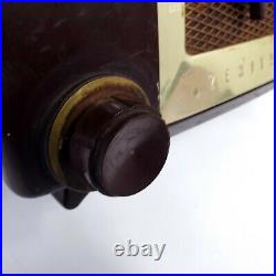 Zenith Tube Radio Model H615 AM Portable Red MCM Vintage Tested Working