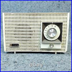 Zenith Tube Radio Model K510WA AM Vintage MCM Mid Century Modern White Works