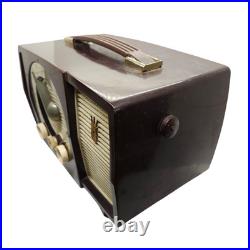 Zenith Vintage 1956 Model Y724 AM/FM Bakelite Tube Radio Cabana Brown Working