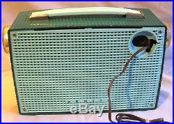 Zenith Vintage portable tube radio with hunter & seafoam color case 50s retro